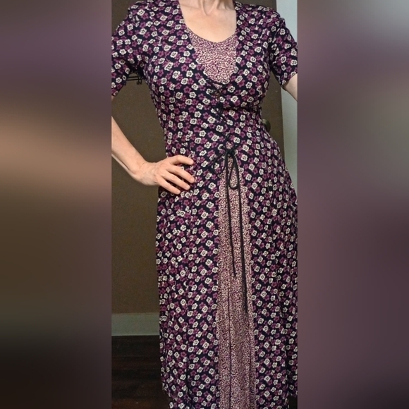 Vintage Y2K Prairie Dress /Witchy Vibes/ Corset Style front & back - Picture 5 of 13